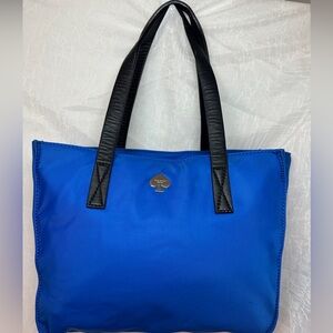 kate spade storybook lining cobalt blue tote with black handles